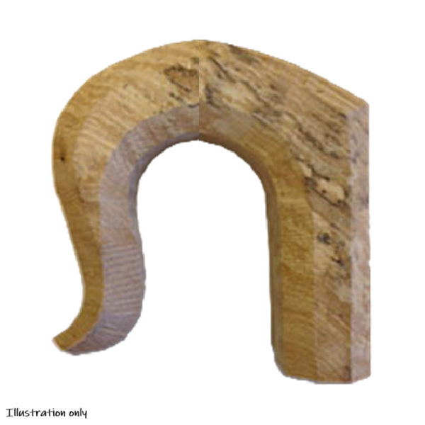 Solid English Alder Crook Narrow Stick Handle Blank