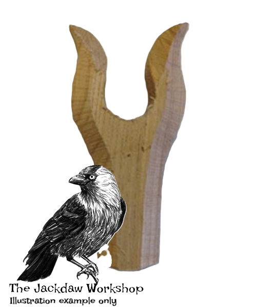 Solid English Apple Lyre-Shaped Thumb Stick Handle Blank