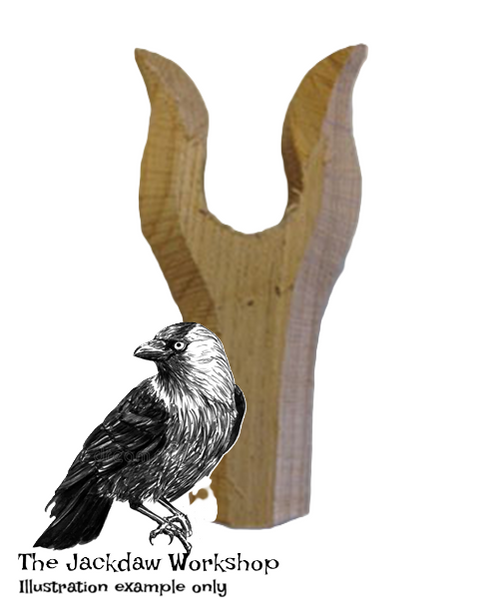Solid English Acacia Lyre-Shaped Thumb Stick Handle Blank