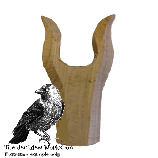 Solid English Acacia Lyre-Shaped Wide Thumb Stick Handle Blank